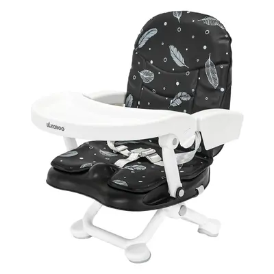 (Black Feather Luck) UBRAVOO Portable High Chair Months Plus, Lightweight Booster Seat with Remo