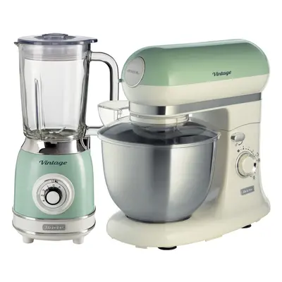 Ariete ARPK37 Retro Style Jug Blender and Stand Mixer Set, Vintage Design Green