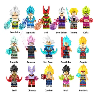 (16PCS-H+I) 16PCS Dragon Ball Mini figure Building Blocks Fit Lego Kids Toys