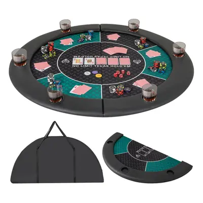 120 CM 6-Player Foldable Poker Table Top Casino w/ Carrying Bag-Green