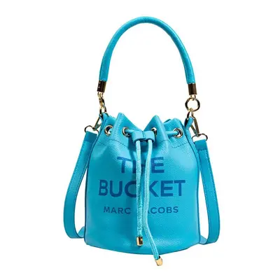 (Blue) Bucket Handbag Women Leather Drawstring Shoulder Crossbody Bag Daily Travel Gift