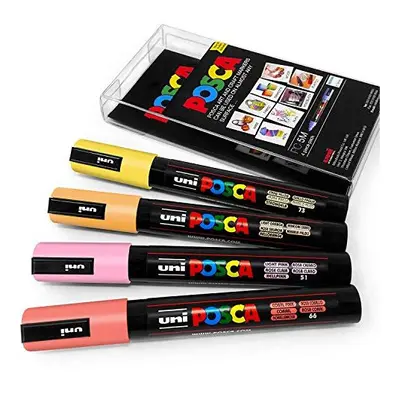 Uni POSCA - PC-5M Art Paint Markers - Set of - in Plastic Wallet - Warm Pastel