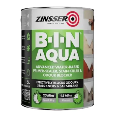 BIN Aqua Primer Sealer - Stain Killer Paint - White, 1.00 l (Pack of 1)