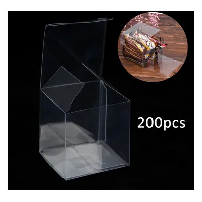 200 Wedding Favor Box Sweet Transparent PVC Cube Cake Gift Candy Bags