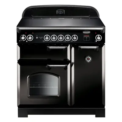 Rangemaster CLA90EIBL/C Classic Black with Chrome Trim 90cm Induction Range Cooker - A Rated