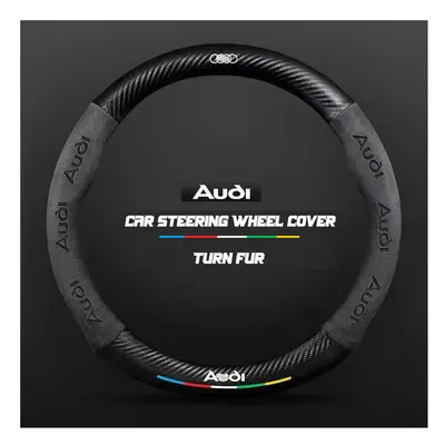 (Black Round) Car Steering Wheel Cover Turn Fur For Audi A4 B6 B7 B8 A6 C6 A5 Q7 Q5