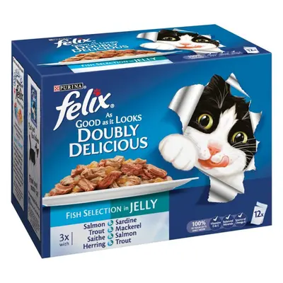 Felix Pouch Agail Doubly Delicious Gij Mv Fish 12x100g (Pack of 4)