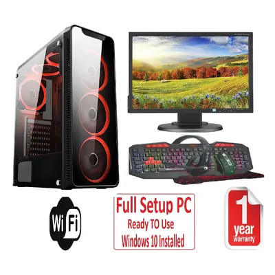 Fast Gaming PC Bundle - i5 16GB RAM 1TB GT710 2GB - WiFi - WARRANTY - FANS RED