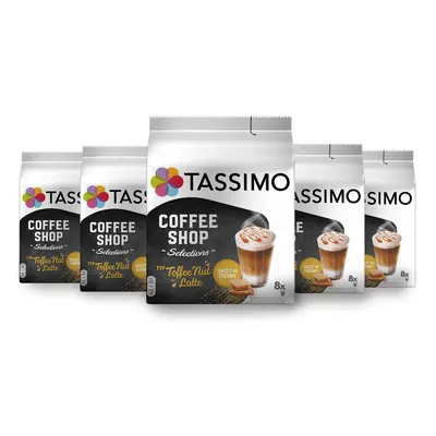 Tassimo Coffee Shop Selections Toffeenut Latte Coffee Pods X8 (Pack of 5, Total Drinks)