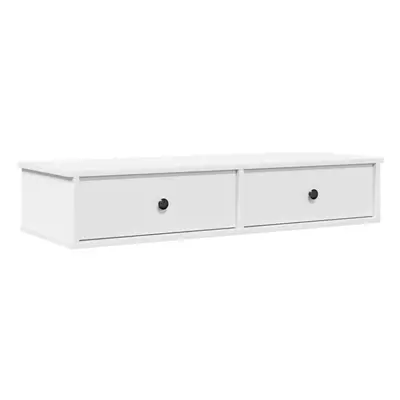 (white, x x cm) vidaXL Wall Shelf with Drawers White 60x25x15 cm Engineered Wood