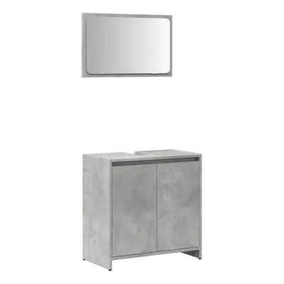 (concrete grey) vidaXL Bathroom Furniture Set Vanity Unit Organiser Cabinet Engineered Wood