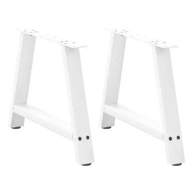 (white, x (42-43) cm) vidaXL Coffee Table Legs A-Shaped Desk Legs Metal Bar Stand DIY pcs Steel