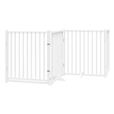 (white, x x cm/ pcs) vidaXL Dog Gate with Door Foldable Dog Fence Barrier Pet Gate Solid Wood Fi