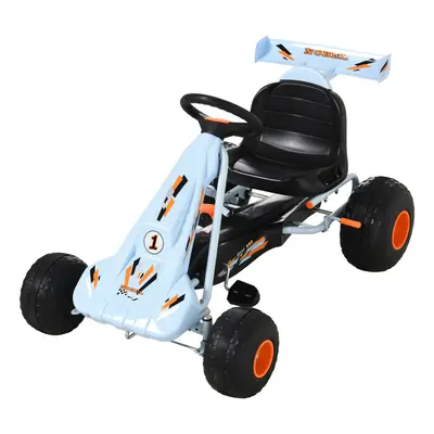 HOMCOM Child's Pedal Go Kart Manual Car w/ Brake Gears Steering Wheel Seat Blue