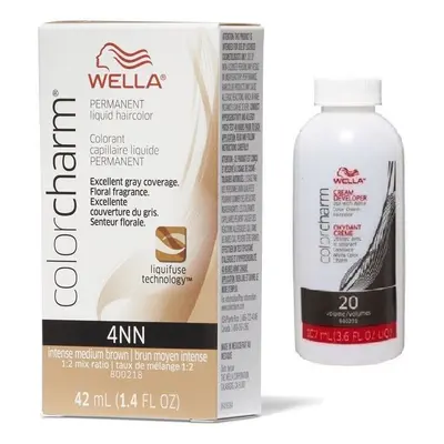 (4NN + Developer (Vol. 20) 3.6oz ) Wella Color Charm Permanent Liquid Haircolor