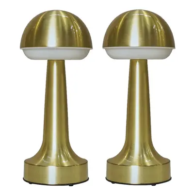 Set of Contemporary Petite Wireless Portable Outdoor Garden Brass Touch Table Lamp with an LED M