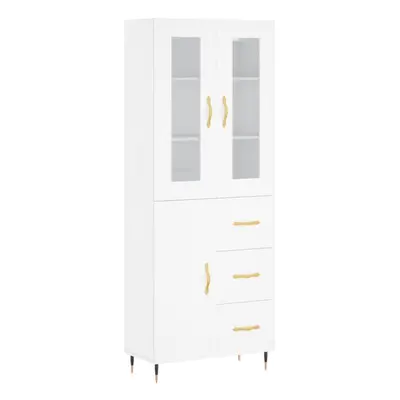 (white, door drawers) vidaXL Highboard Sideboard Tall Storage Cabinet Side Cabinet Engineered Wo