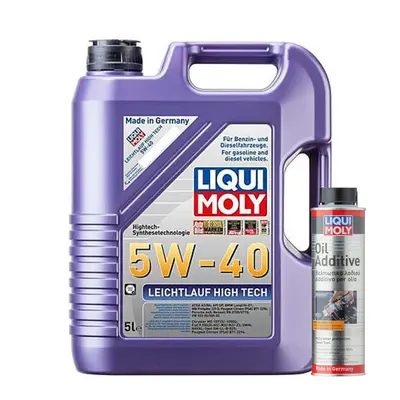 5L Liqui Moly 5W40 Fully Synthetic Engine Oil High Tech + Oil Additive 300ml