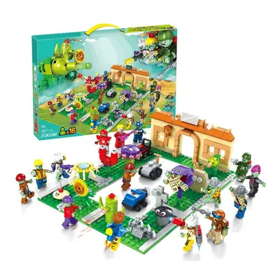 Plants Vs Zombies Interactive Boxed Building Block Figures Toy Kids Gift