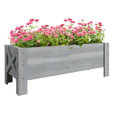 Outsunny Wooden Garden Raised Bed Planter Grow Containers Pot, 100x36.5x36cm