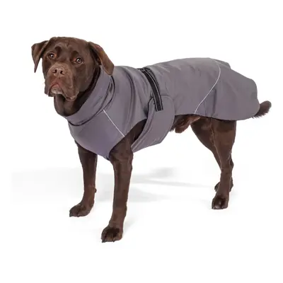 (Grey, Jumbo) Wind, Waterproof Raincoat Dog Jacket Fleece Lined