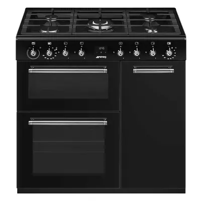 Smeg CX93GMBL 90cm Concert Dual Fuel Range Cooker - Black