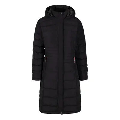 (14, Black) Trespass Womans Down Jacket Long Length Bitsy