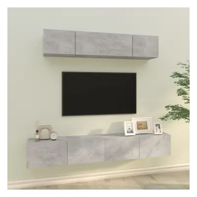 vidaXL Piece TV Cabinet Set Concrete Grey Engineered Wood