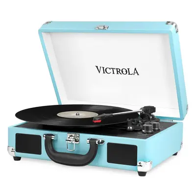 Victrola VSC-550BT-TRQ-EU Portable Suitcase Record Player with 3-Speed Turntable, Bluetooth and 