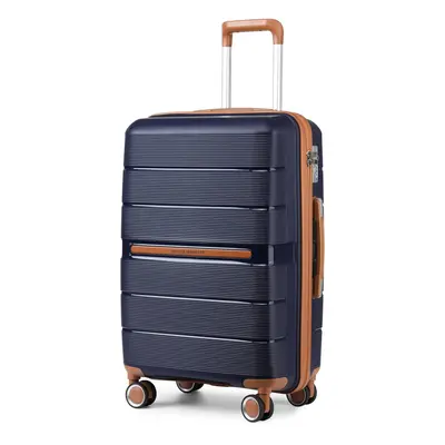 (Navy, K2392L NY SUITCASE) British Traveller Hard Shell Suitcase