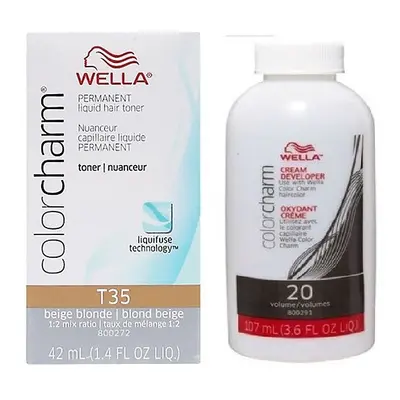 (Beige Blonde With Cream Developer -106ml) Wella Blonde Colour Charm | Permanent Liquid Hair Ton