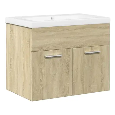 (sonoma oak, x 38.5 x cm) vidaXL Bathroom Sink Cabinet with Built-in Basin Sink Cupboard Concret