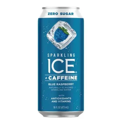 Sparkling Ice 16 oz Blue Raspberry Caffeine Beverage - Case of