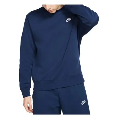 (Navy, XL) Nike Mens Sportswear Crewneck Tracksuit Set Clubfleece