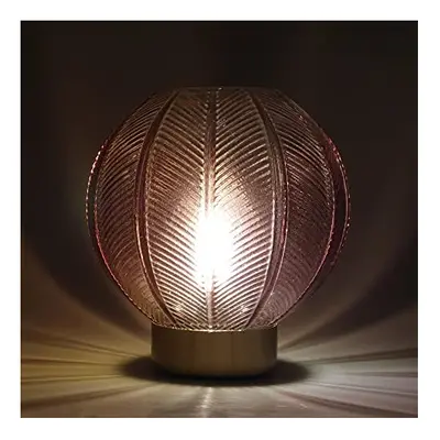 Lighting - Orb Medium Dark Red Battery Operated Lamp, Glass Table Lamp, Table Lamps for Living R