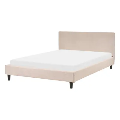 Slatted Bed FITOU x cm (EU Double) Fabric Beige