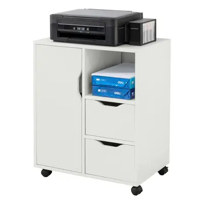 SoBuy FBT105-W, Home Office File Cabinet Printer Stand on Wheels