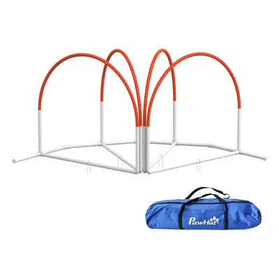 PawHut Dog Agility Equipment Set with PCS Weave Pole, Orange