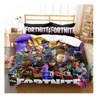 (Single(135x200 cm), 12) Fortnite Bedding Single Double Cartoon Quilt Cover Kids Quilt Cover