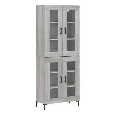 (grey sonoma, glass doors) vidaXL Highboard Sideboard Tall Storage Cabinet Side Cabinet Engineer