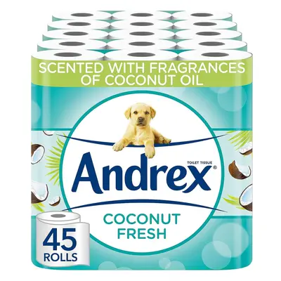 Andrex Coconut Fresh Fragrance Toilet Rolls - Toilet Roll - Bulk Buy Toilet Rolls - Coconut Scen