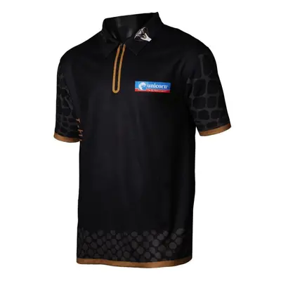 (3XL) Unicorn Darts Official Jeffrey De Zwaan Shirt in Black Polyester Breathable