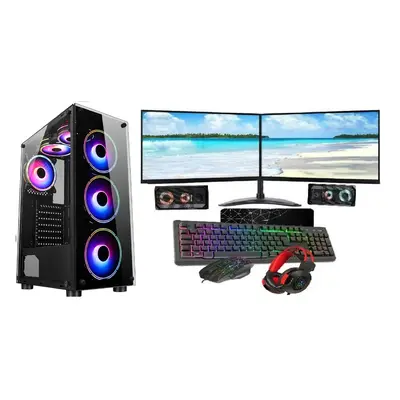 Gaming PC Core i5 16GB RAM 1TB+128GB SSD GT1030 2GB 2x22 Monitor Dual Stand MIRAGE 6F