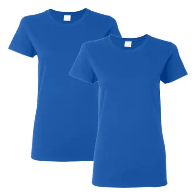 Gildan Women's Heavy Cotton Adult T-Shirt 2-Pack Royal Small