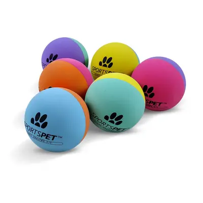 SPORTSPET High Bounce Natural Rubber Dog Balls (6 Pack High Bounce) (60mm)