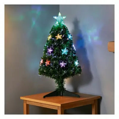 (80cm (2.6ft)) Premier Fibre Optic Star Tree w/Multi Colour LED Lights - Sizes, to 180cm!