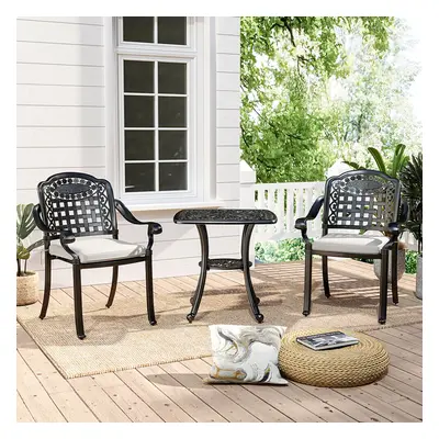 Outdoor Bistro Table and Chair Furniture Set Cast Aluminum