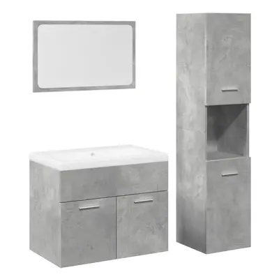 (concrete grey, x 38.5 x cm) vidaXL Bathroom Furniture Set Sink Cabinet Engineered Wood