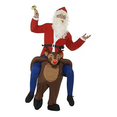 Smiffy's Piggyback Reindeer Rudolf Costume, Brown, One Size - piggyback costume mens ladies ride