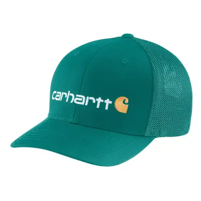 Carhartt Men's Rugged Flex Fitted Canvas Mesh-Back Logo Graphic Cap D